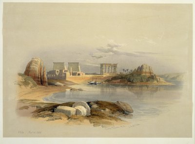 Philae Island, Egypten (akvarel) af David Roberts