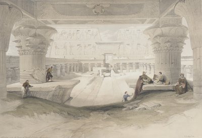 Portikken ved Edfu-templet af David Roberts