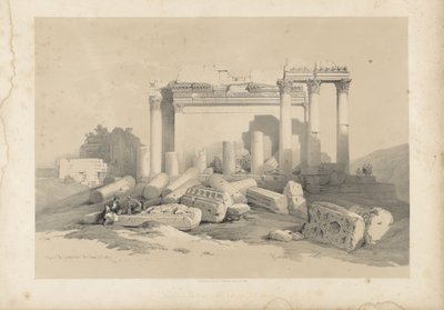 Ruinerne af den østlige portik ved Baalbec-templet af David Roberts