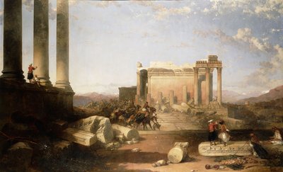 Ruinerne af solens tempel i Baalbec, 1861 af David Roberts