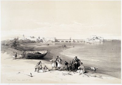 Sidon (Said), tegning lavet den 28/04/1839 i "" The Holy Land"", London 1849 af David Roberts