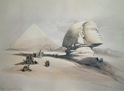 Sphynx i Giza. Litografi af David Roberts