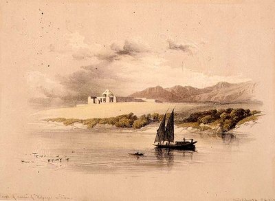 Tempel for Amdda af Halsaya i Nubia, fra "Egypt and Nubia", Vol.1 (litho) af David Roberts