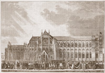 Anne Boleyns kroningsprocession til Westminster Abbey, illustration fra 