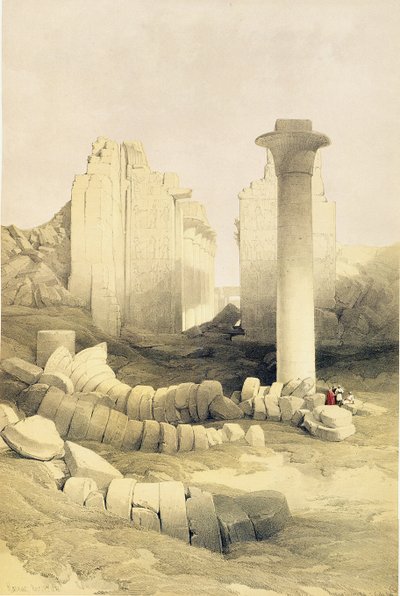Dromos eller Central Hall of the Great Temple of Amun, Karnak, fra Egypten og Nubia, Vol.2 af David Roberts