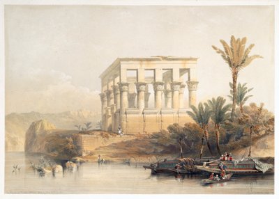 Hypaethral-templet i Philae, kaldet Faraos seng, Egypten, 1849 af David Roberts