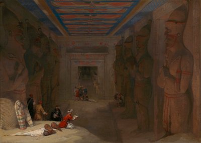 Hypostyle Hall of the Great Temple i Abu Simbel, Egypten af David Roberts