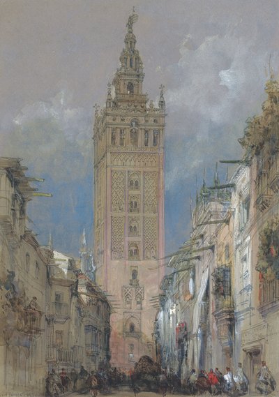 Det mauriske tårn i Sevilla, kaldet Giralda, Spanien af David Roberts