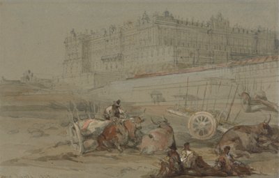Det kongelige palads, Madrid, 1832 af David Roberts