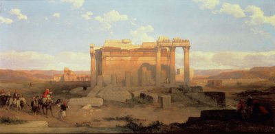 Ruinerne af det mindre tempel i Baalbeck af David Roberts