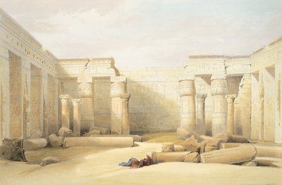 Medinet Abu-templet i Tebe, af David Roberts, gravering af David Roberts