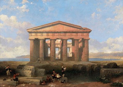 Neptuns tempel i Paestum af David Roberts