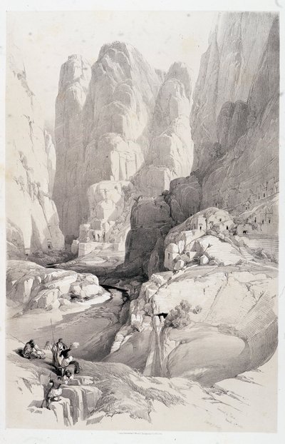 Teatret (indgang til Petra), tegning lavet den 10/03/1839 i “Det Hellige Land””, London 1849 af David Roberts
