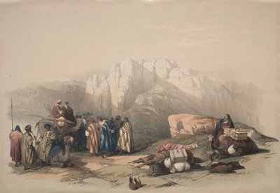 Arons grav, toppen af Horeb-bjerget af David Roberts