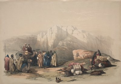 Arons grav, toppen af Mount Horeb, 1839. af David Roberts