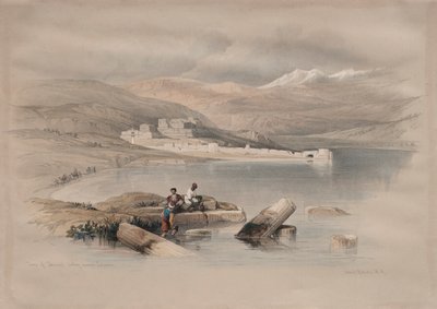 Byen Tiberias ser mod Libanon, 1839. af David Roberts