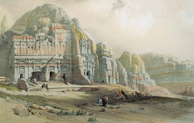 Udsigt over ruinerne af Petra, Jordan, af David Roberts af David Roberts