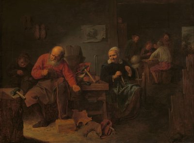 Interiør i en skomagerbutik af David Ryckaert (III)