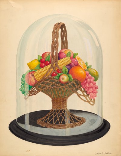 Ornament, Voksfrugt under Glaskugle af David S. De Vault