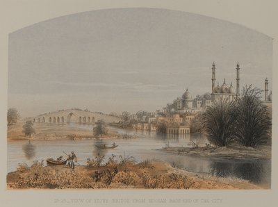 Udsigt over Stone Bridge fra Moosah Bagh End of the City af David Scott Lieutenant Colonel (after) Dodgson