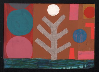 Full Moon Mustard, 2023 (maling og collage) af David Shillinglaw