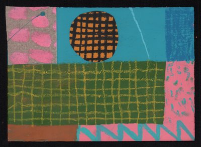 Sky Line Lawn, 2023 (maling og collage) af David Shillinglaw