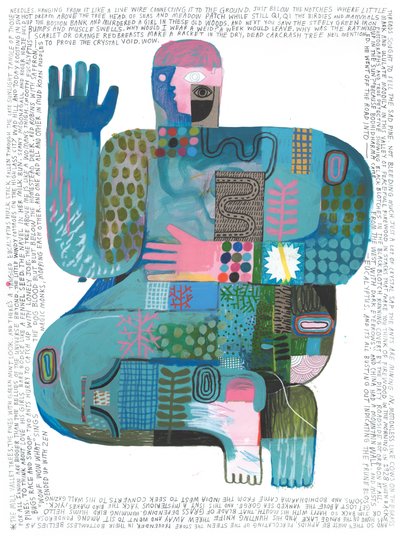 Sounds of the Universe, 2023 (akryl og blyant på papir) af David Shillinglaw