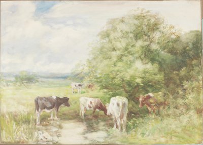 The Shady Pool (akvarel på papir på kort) af David T. Robertson