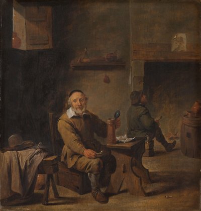 Ældre mand siddende i et værtshus af David Teniers (II) (after)