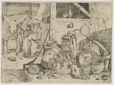 køkken interiør af David Teniers (II) (attributed to)