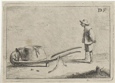 Mand ved en trillebør af David Teniers (II)