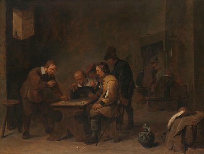Gamblerne Mænd i terninger i et værtshus af David Teniers (II)