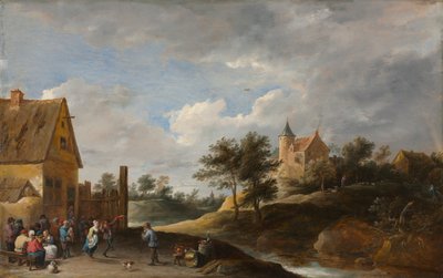 Landskab med bønder, der danser af David Teniers