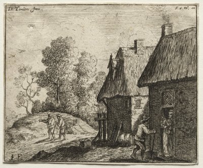 Bonde taler med en kvinde af David Teniers