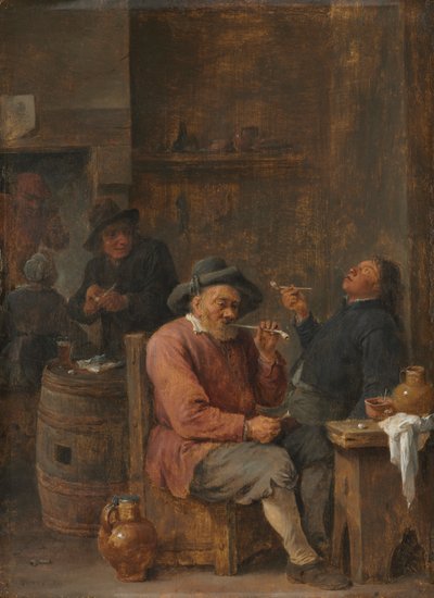 Bønder, der ryger på en kro af David Teniers