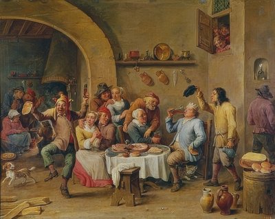 Der König trinkt (Le Roi Boit). 1650-60 af David Teniers the Elder