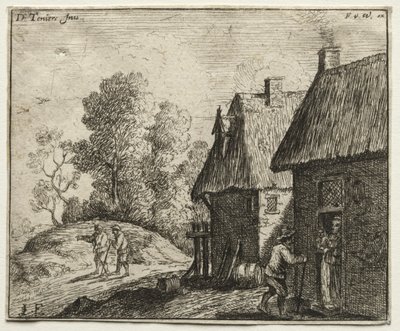 Bonde taler med en kvinde. af David Teniers the Elder
