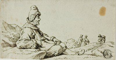 Mand hviler i landskab af David Teniers the Younger