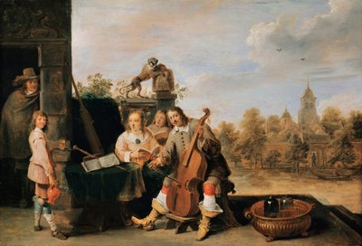 Selvportræt med familie, ca. 1645 af David Teniers the Younger