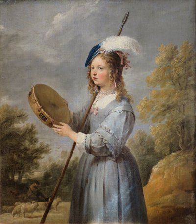 Hyrdinde af David Teniers the Younger