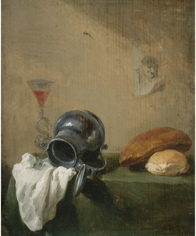 Stilleben med væltet kande af David Teniers the Younger