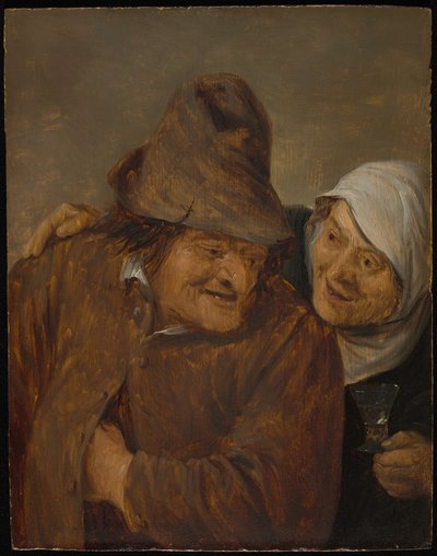 To bønder med et glas vin af David Teniers the Younger