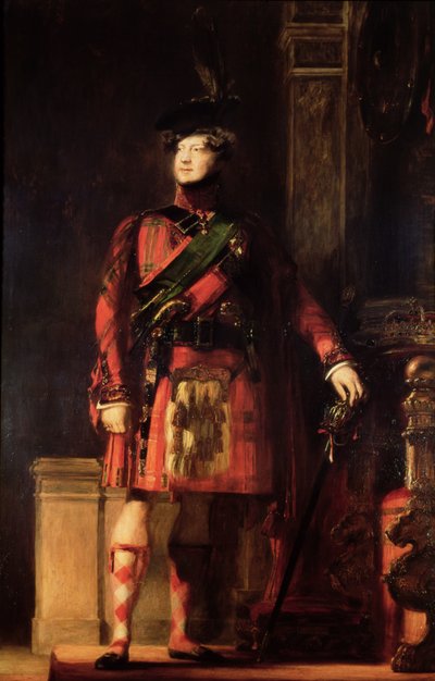 George IV (1762-1830) i højlandskjole, 1830 af David Wilkie