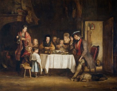 Grace Before Meat, 1839. af David Wilkie