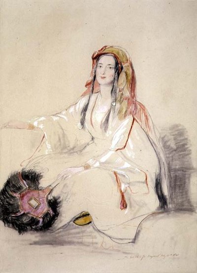 No.0743*1 Fru Moore, hustru til den britiske konsul i Beirut, i arabisk dragt af David Wilkie