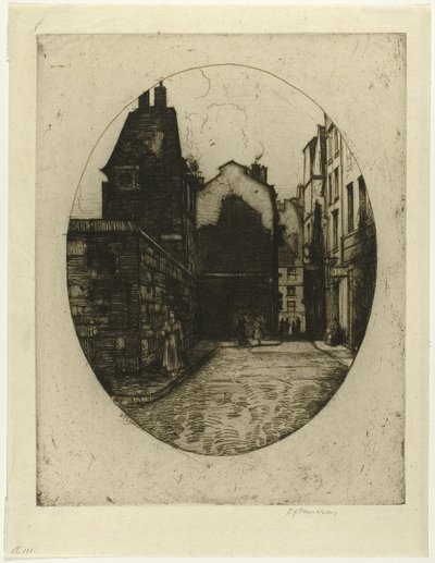 Rue Saint Julien le Pauvre, tallerken seks fra Paris Set af David Young Cameron