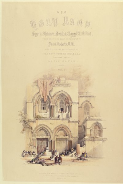 Titelblad fra bind I af Det Hellige Land, indgraveret af Louis Haghe (1806-85) udgivet i London, 1842 af David after Roberts