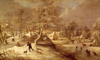Den gamle landsby under sne af David Teniers the Elder