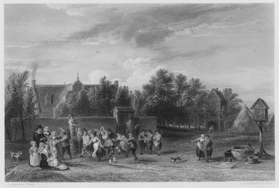 Landsbyfesten, fra billedet i Den Kongelige Samling (stik) af David the Younger (after) Teniers