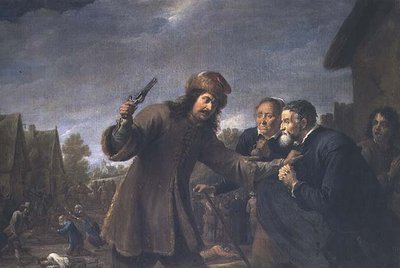 Angreb på en landsby, 1648 af David Teniers the Younger